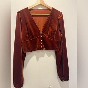 Sexy velvet top *note sleeves are longer than expected*
